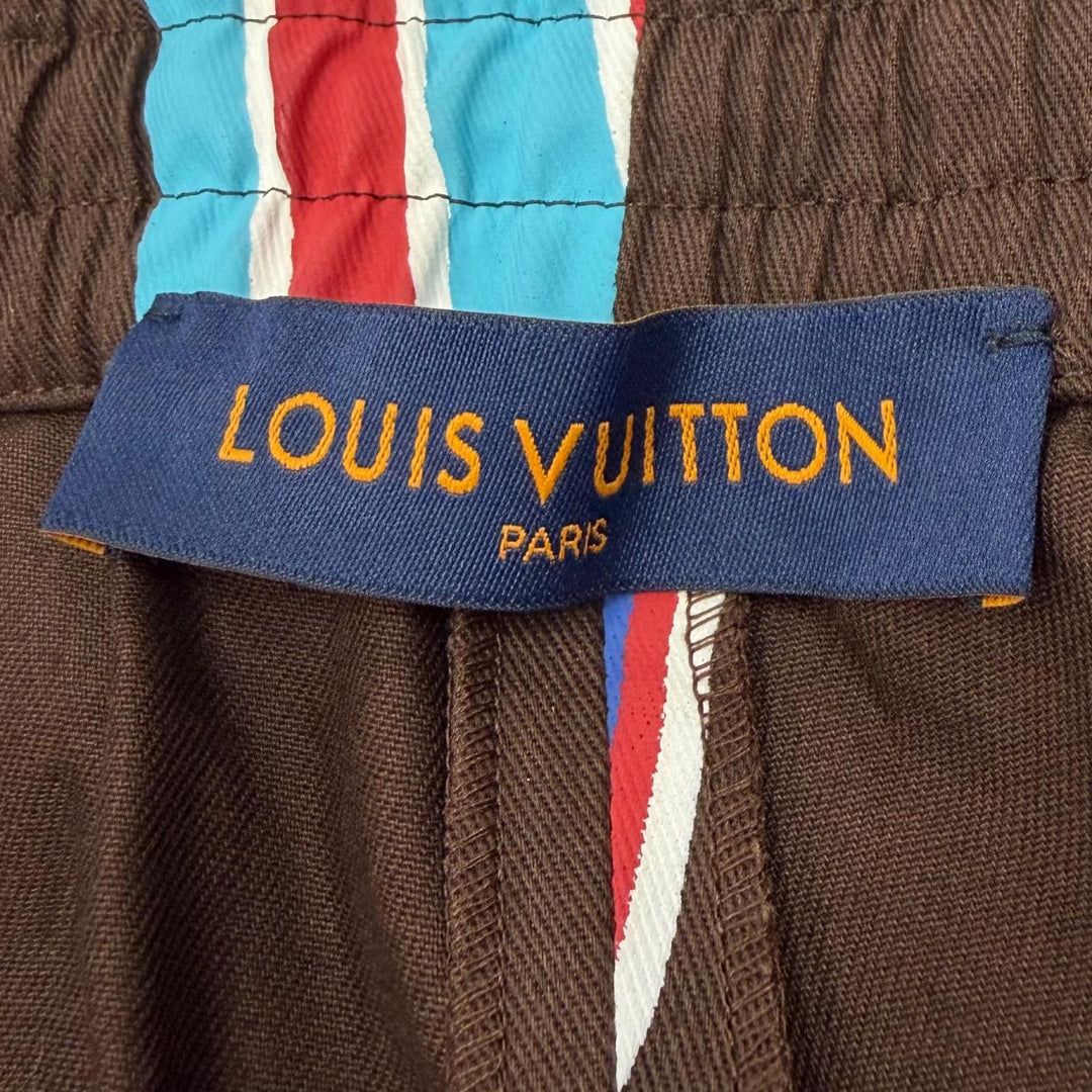 Pristine LOUIS VUITTON NBA Shorts Capsule Collection Drop2 Letter Shorts Brown