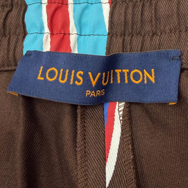 Pristine LOUIS VUITTON NBA Shorts Capsule Collection Drop2 Letter Shorts Brown