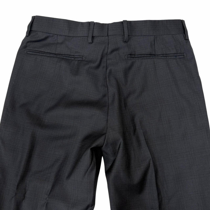 Pristine DIOR slacks Check Pattern Single Trousers Navy wool mens IT 44