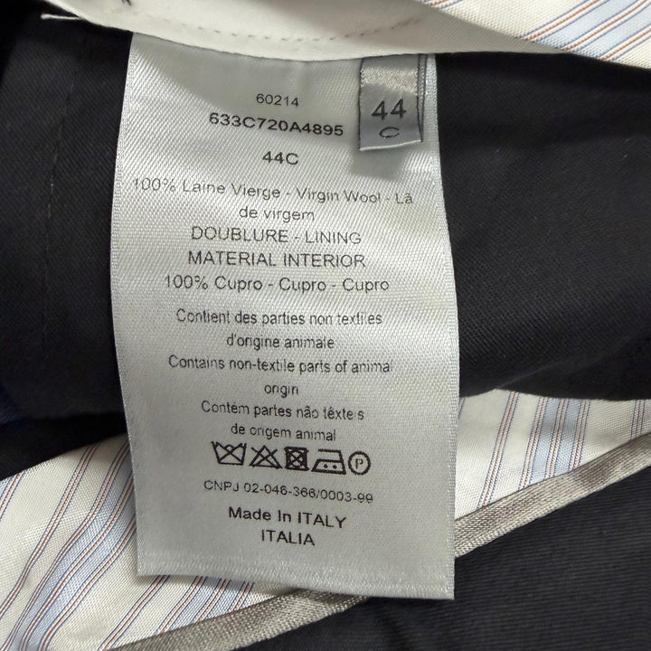 Pristine DIOR slacks Check Pattern Single Trousers Navy wool mens IT 44