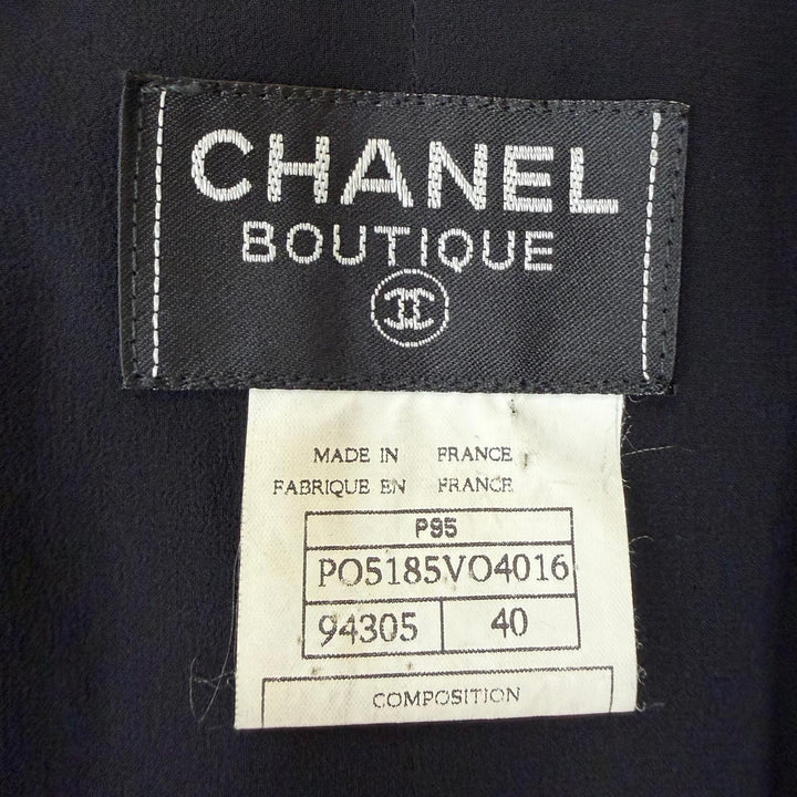 Great CHANEL one piece COCO Button Sleeveless black wool Women FR 40 95P PO5185