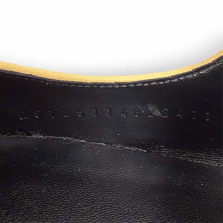 Pristine HERMES Ballet shoes Creo H-buckle square toe leather black leather 37