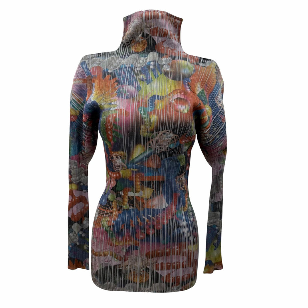 Excellent PLEATS PLEASE T-shirt 3D Art DNA Graphics Long Sleeve F PP62-JK104