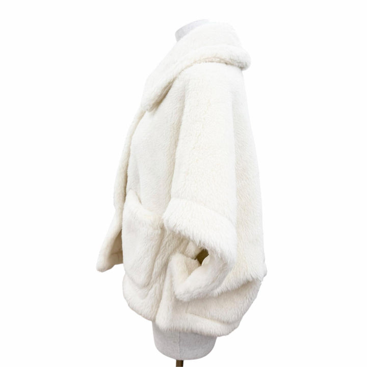 Excellent Max Mara poncho Teddy bear Silk blend New Terzo white alpaca Women S