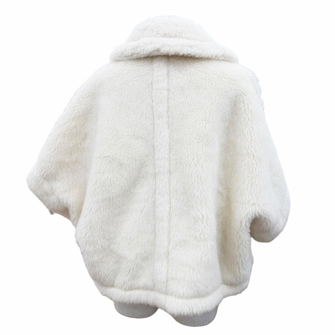 Excellent Max Mara poncho Teddy bear Silk blend New Terzo white alpaca Women S