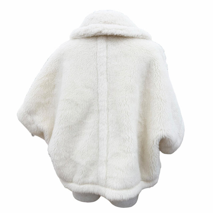 Excellent Max Mara poncho Teddy bear Silk blend New Terzo white alpaca Women S