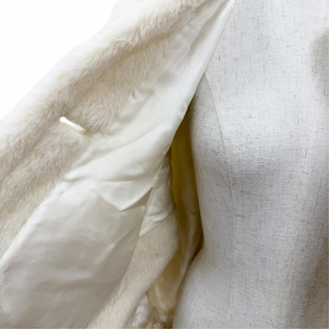Excellent Max Mara poncho Teddy bear Silk blend New Terzo white alpaca Women S