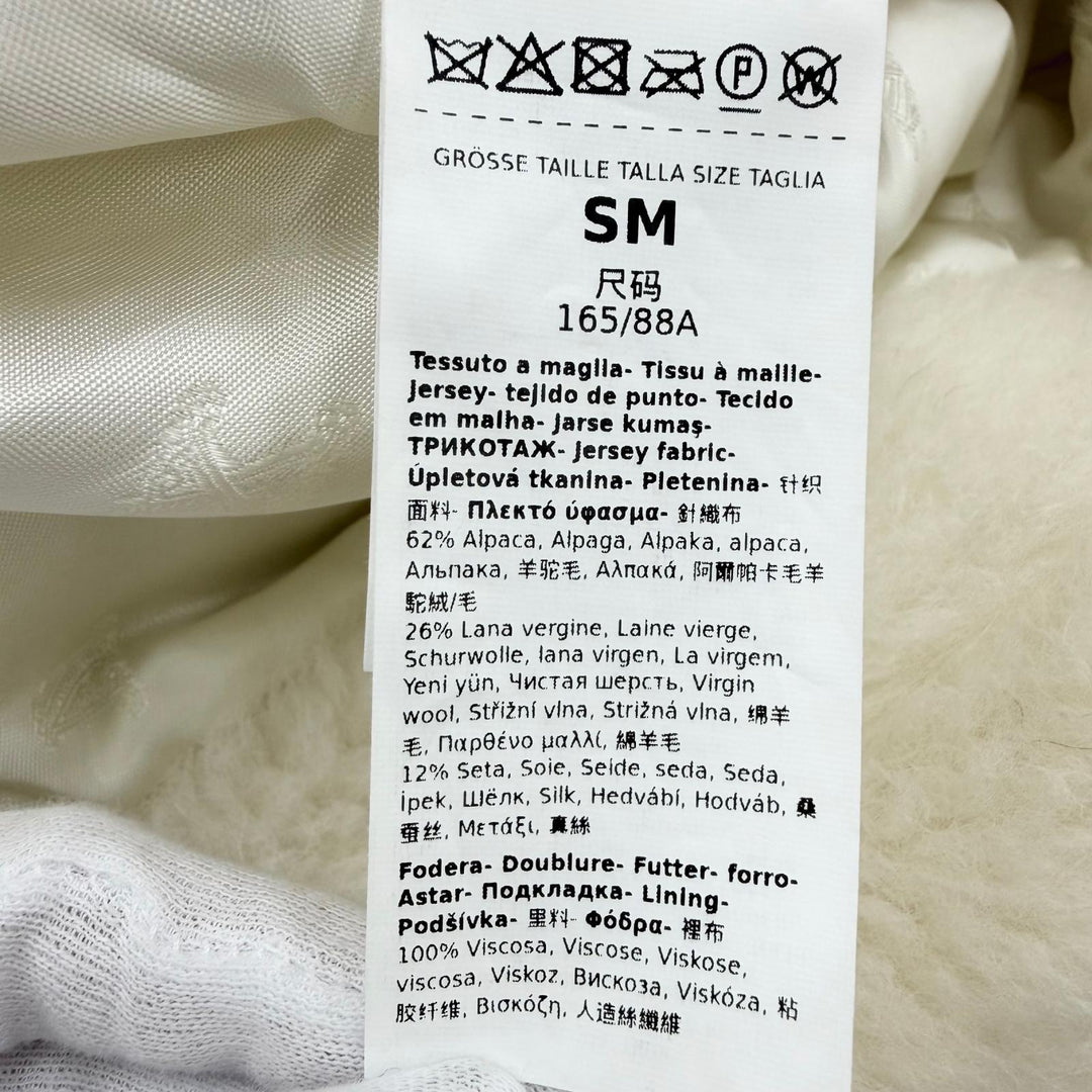 Excellent Max Mara poncho Teddy bear Silk blend New Terzo white alpaca Women S