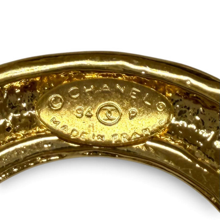 Great CHANEL Brooch 5-Piece COCO Mark Circle Round gold Women 94P