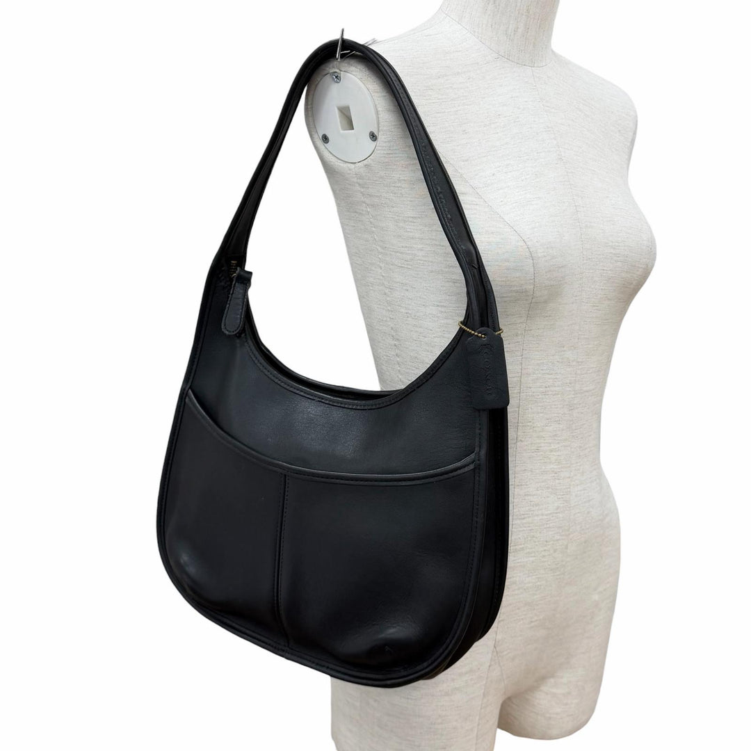 Excellent COACH Shoulder Bag Ergo Old Coach Glove Leather black 9033