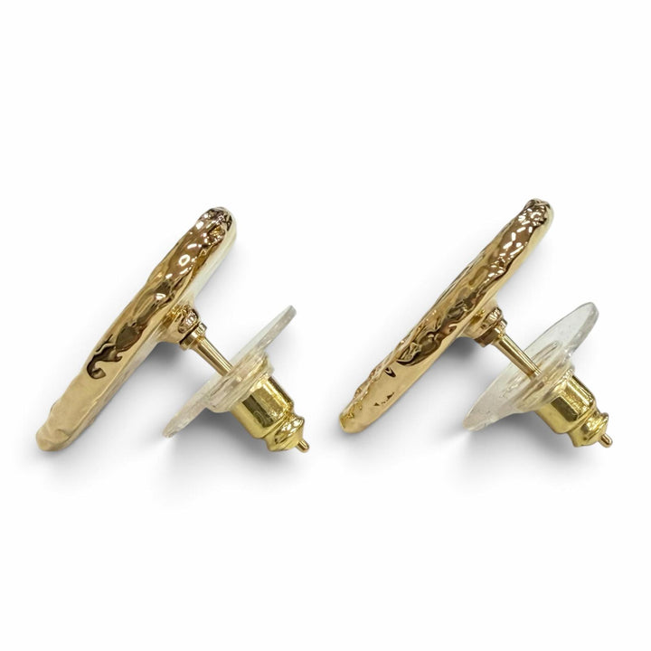 Excellent CHANEL Pierce COCO Mark Heart gold Women B24