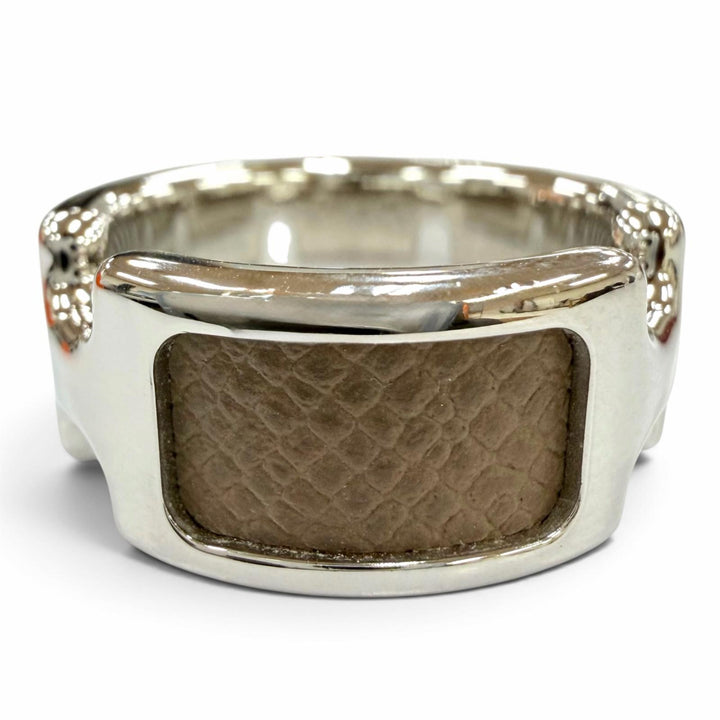 Pristine HERMES ring Olympe PM Ring Accessories Silver Vaugham Leather Women S
