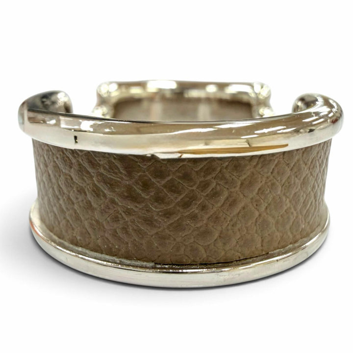 Pristine HERMES ring Olympe PM Ring Accessories Silver Vaugham Leather Women S