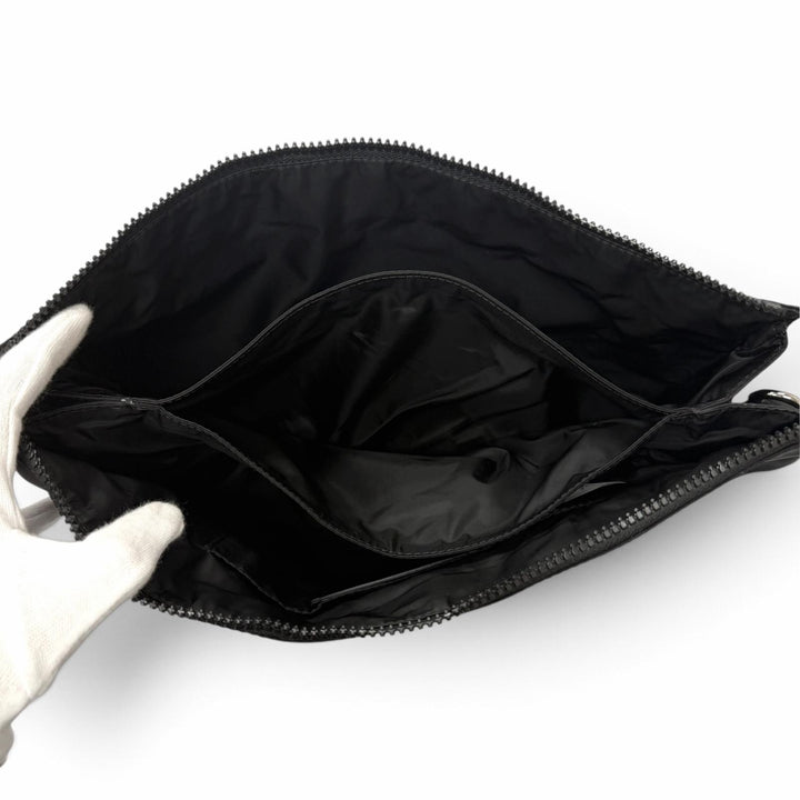 Excellent VERSACE Shoulder Bag 3D Medusa Greca 2WAY black