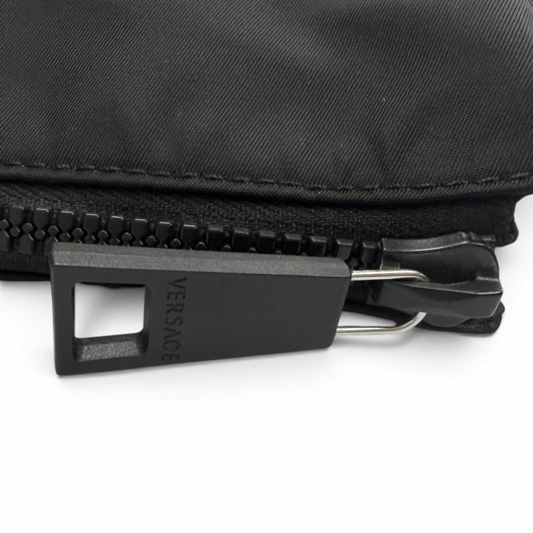 Excellent VERSACE Shoulder Bag 3D Medusa Greca 2WAY black