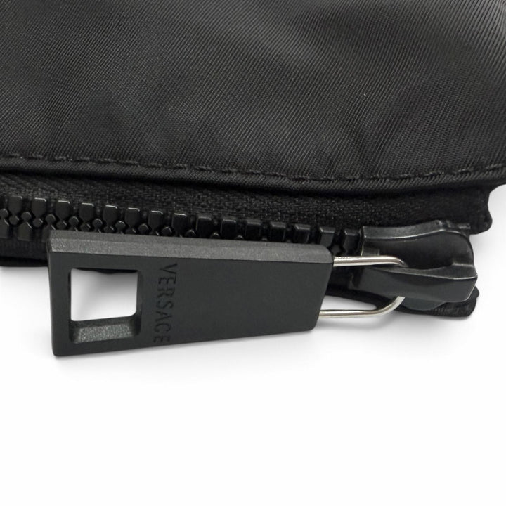 Excellent VERSACE Shoulder Bag 3D Medusa Greca 2WAY black