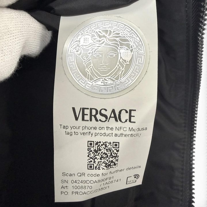 Excellent VERSACE Shoulder Bag 3D Medusa Greca 2WAY black