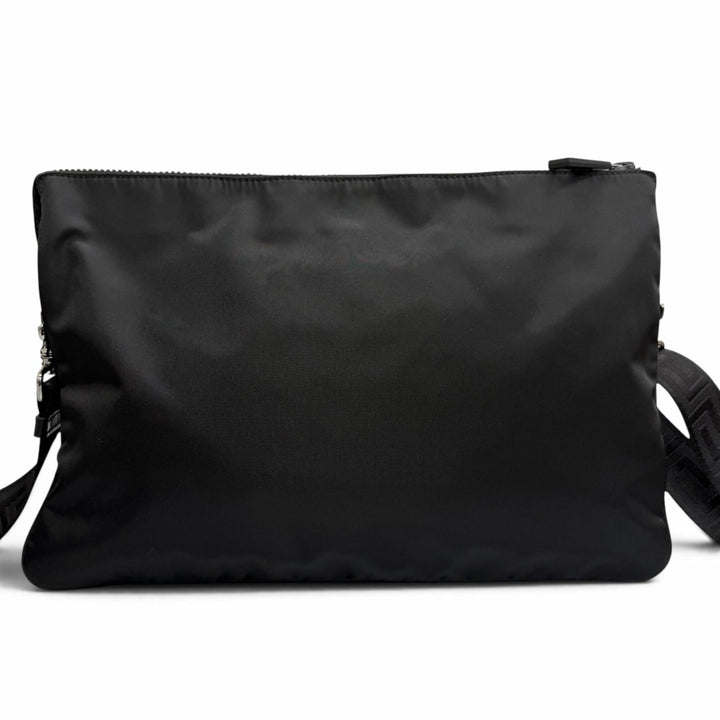 Excellent VERSACE Shoulder Bag 3D Medusa Greca 2WAY black