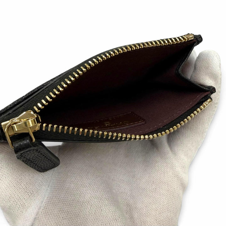 Excellent CHANEL Coin case COCO Mark Caviar Skin Card Case black Women