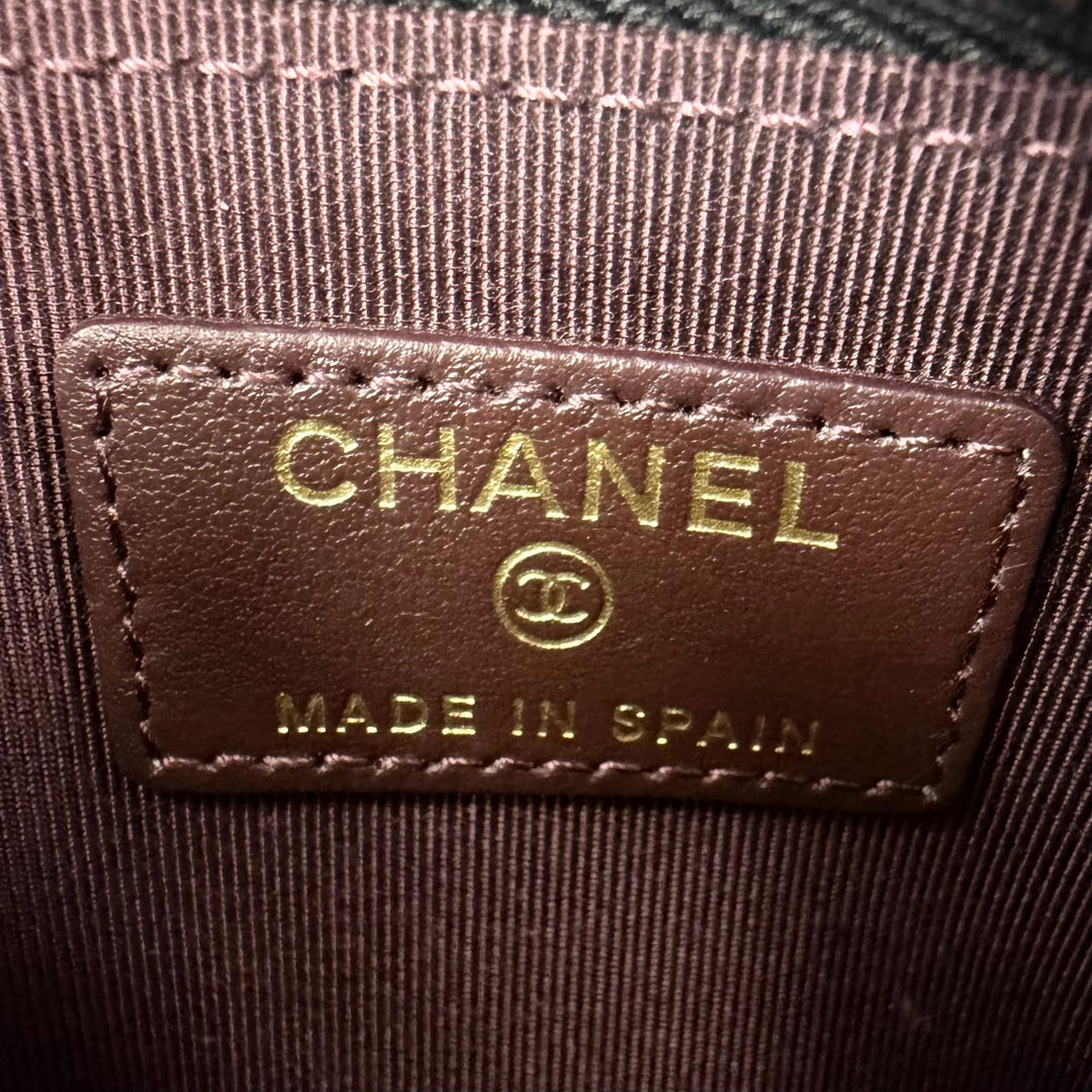 Excellent CHANEL Coin case COCO Mark Caviar Skin Card Case black Women