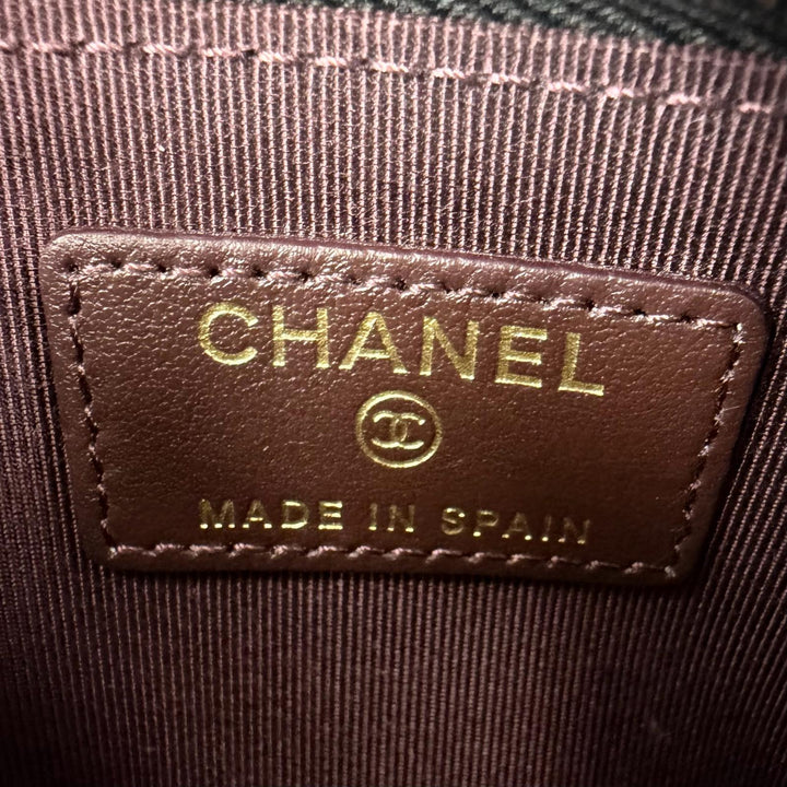 Excellent CHANEL Coin case COCO Mark Caviar Skin Card Case black Women