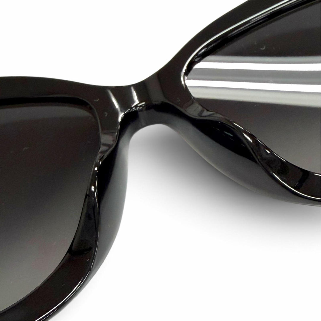 Excellent CHANEL COCO Mark Heart Motif Butterfly Sunglasses black 5517-A