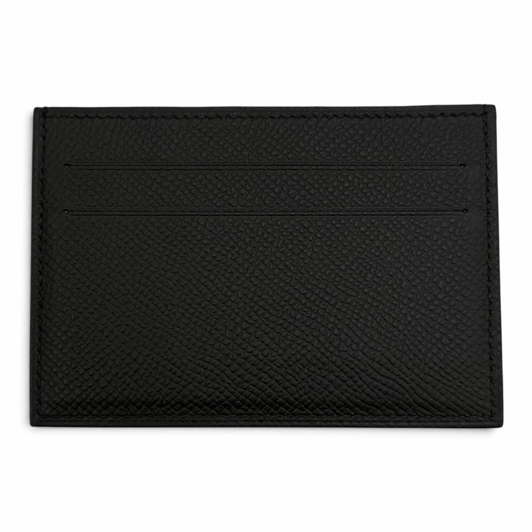 Excellent HERMES Card Case Citizen twill Silk-lined pass case black Epsom