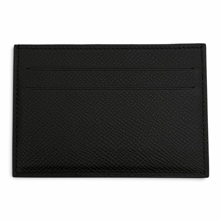 Excellent HERMES Card Case Citizen twill Silk-lined pass case black Epsom