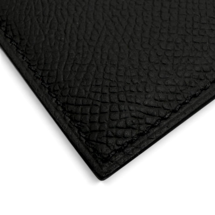 Excellent HERMES Card Case Citizen twill Silk-lined pass case black Epsom