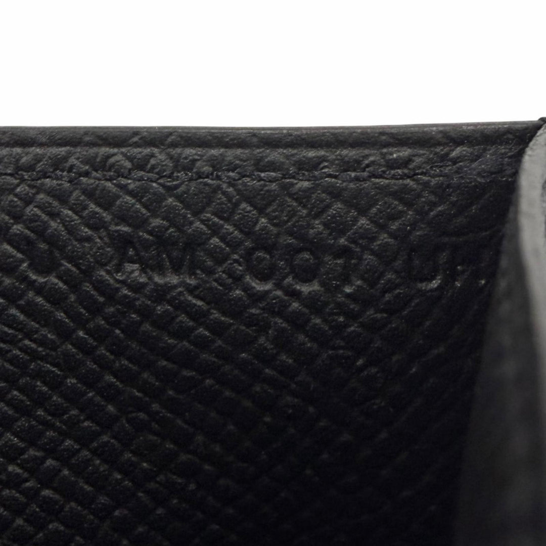 Excellent HERMES Card Case Citizen twill Silk-lined pass case black Epsom