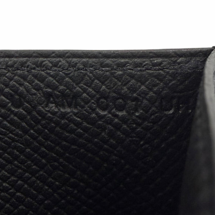 Excellent HERMES Card Case Citizen twill Silk-lined pass case black Epsom