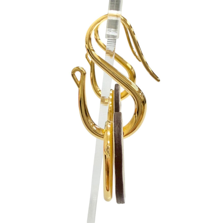 Pristine HERMES Pierce O Maillon Earring Chaine d'Ancre Pierce Swift Ivory Swift