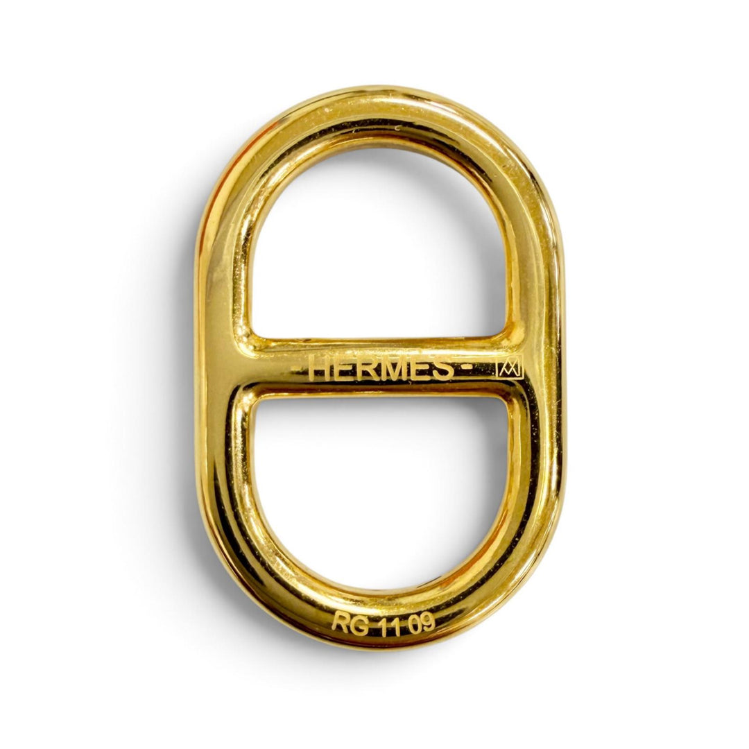 Pristine HERMES Pierce O Maillon Earring Chaine d'Ancre Pierce Swift Ivory Swift