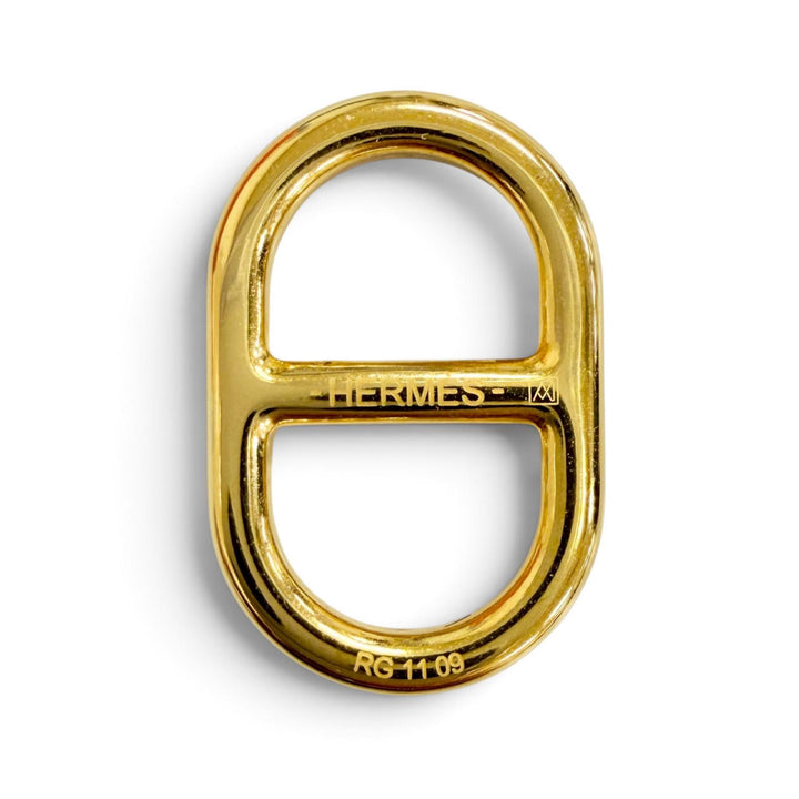 Pristine HERMES Pierce O Maillon Earring Chaine d'Ancre Pierce Swift Ivory Swift