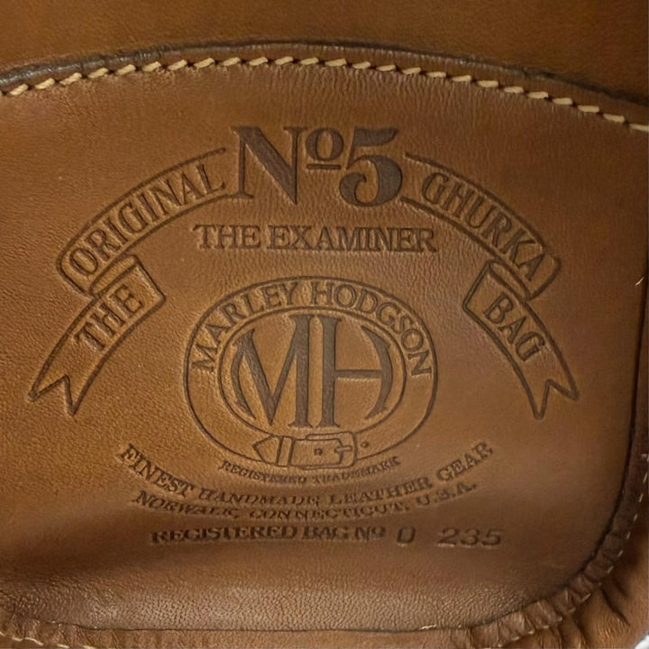 Great GHURKA Briefcase MH stamped EXAMINER No.5 2WAY Shoulder Bag
