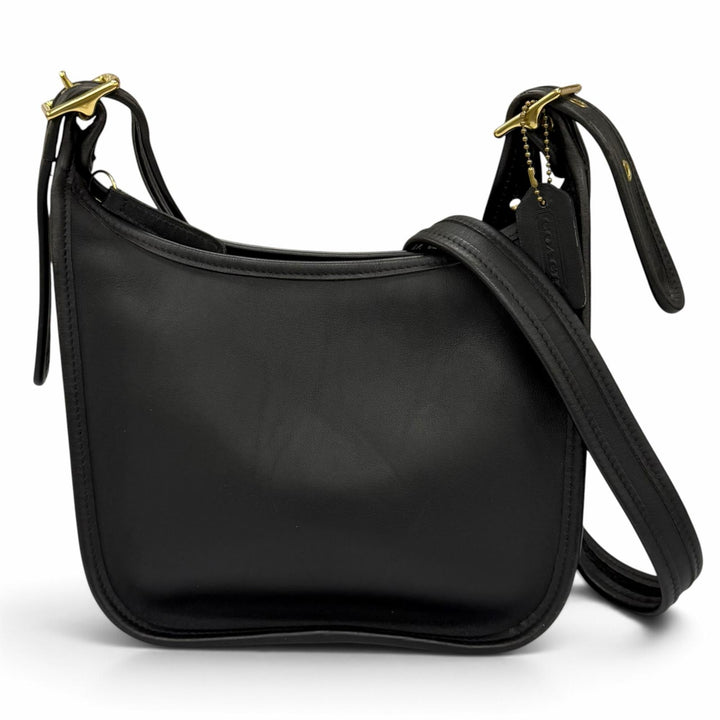 Excellent COACH Shoulder Bag Old Coach glove leather with charm black 9950