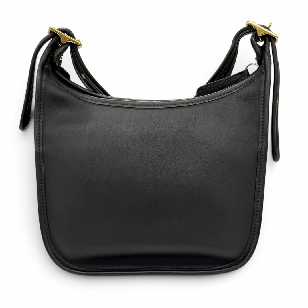 Excellent COACH Shoulder Bag Old Coach glove leather with charm black 9950