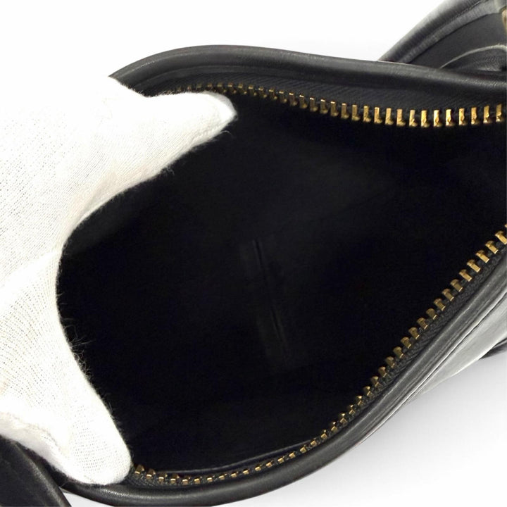 Excellent COACH Shoulder Bag Old Coach glove leather with charm black 9950