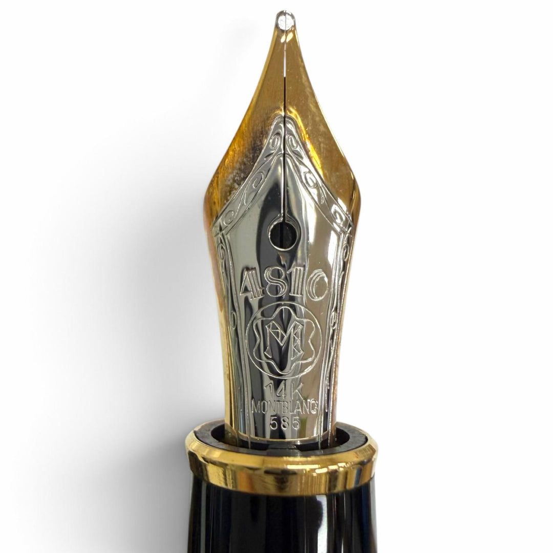 Excellent MONTBLANC fountain pen Meisterstück Classic black 14K mens