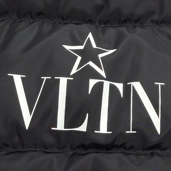 Great Valentino Down vest VLTN Logo Hooded Double Zip-Up Jacket black 50