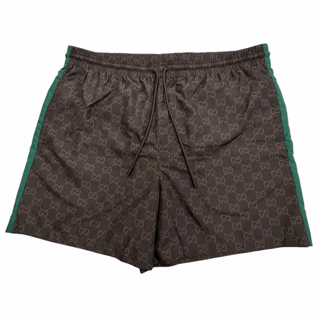 Pristine GUCCI Shorts GG Supreme Swim shorts Dark brown mens IT 50 796679