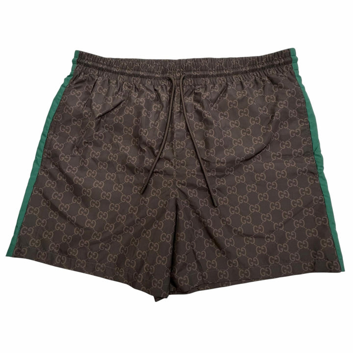 Pristine GUCCI Shorts GG Supreme Swim shorts Dark brown mens IT 50 796679