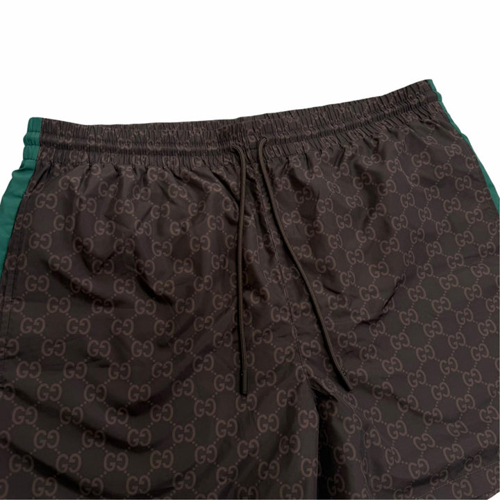 Pristine GUCCI Shorts GG Supreme Swim shorts Dark brown mens IT 50 796679