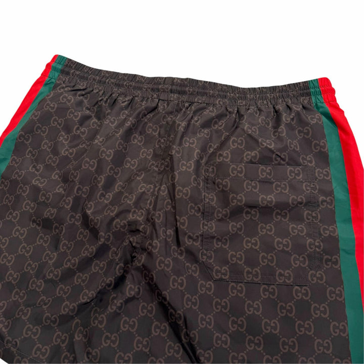 Pristine GUCCI Shorts GG Supreme Swim shorts Dark brown mens IT 50 796679