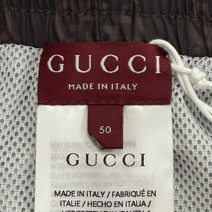 Pristine GUCCI Shorts GG Supreme Swim shorts Dark brown mens IT 50 796679