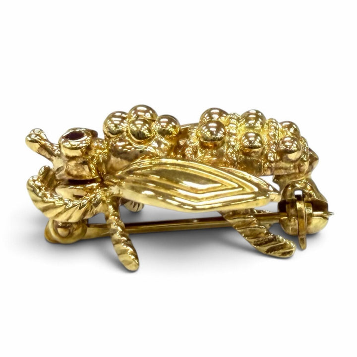 Great TIFFANY&Co. Brooch BEE (Bee) Ruby Yellow Gold 750(YG) Women