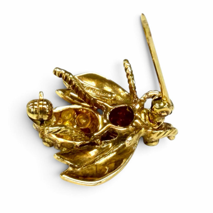 Great TIFFANY&Co. Brooch BEE (Bee) Ruby Yellow Gold 750(YG) Women