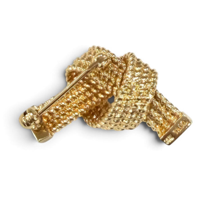 Great TIFFANY&Co. Brooch Twist rope gold 14K Women