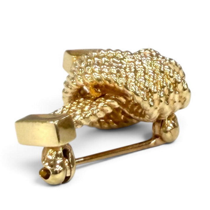 Great TIFFANY&Co. Brooch Twist rope gold 14K Women