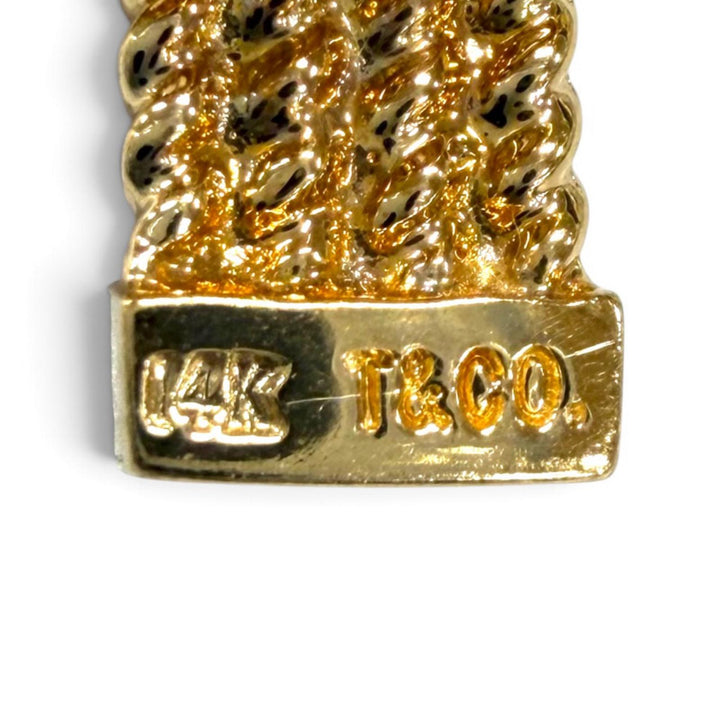 Great TIFFANY&Co. Brooch Twist rope gold 14K Women